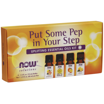 NOW Essential Oils Put Some Pep In Your Step Uplifting Essential Oils Kit
