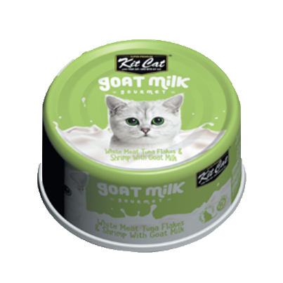 Kit Cat Goat Milk Wet Cat Food White Meat Tuna Flakes & Shrimp