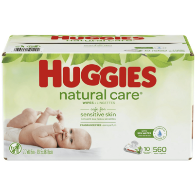 Huggies Natural Care Sensitive Unscented Baby Wipes 10 Pack