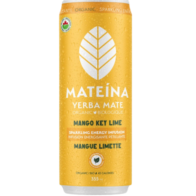 Mateina Sparkling Yerba Mate Mango Key Lime