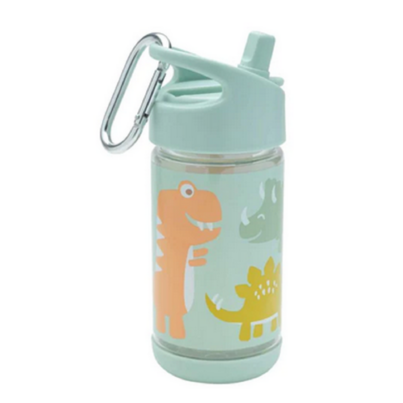 Sugarbooger Flip & Sip Clear Tritan Water Bottle Baby Dinosaur