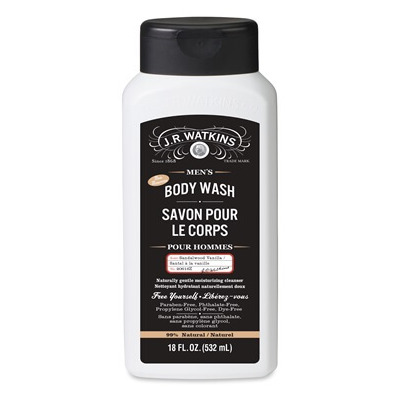 J.R Watkins Men's Sandalwood Vanilla Body Wash