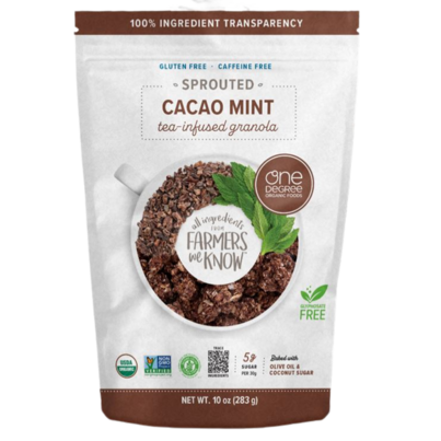 One Degree Organics Gluten Free Sprouted Tea-Infused Granola Cacao Mint