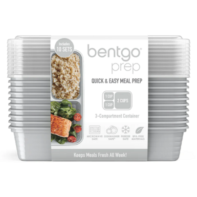 Bentgo Prep 3 Compartment Containers Set Silver