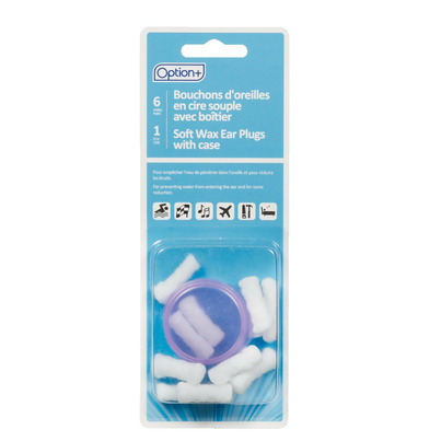 Option+ Soft Wax Ear Plugs With Case