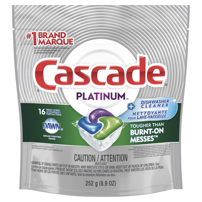 Cascade Platinum Dishwasher Detergent ActionPacs + Dishwasher Cleaner Fresh