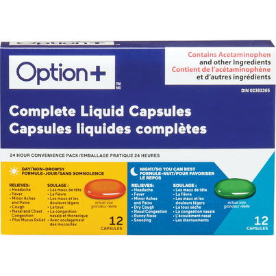 Option+ Complete Cough & Cold Liquid Capsules Combo Pack