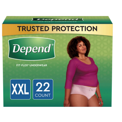 Depend FIT-FLEX Adult Incontinence Underwear Women Maximum Absorbency XXL