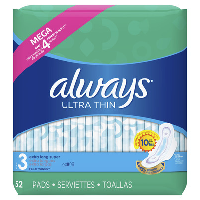 Always Ultra Thin Extra Long Super Pads With Wings Unscented