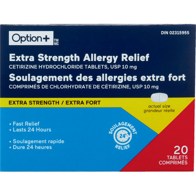 Option+ Extra Strength Allergy Relief Tablets USP 10mg
