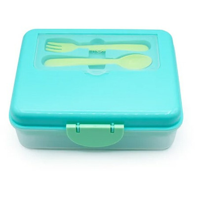 Melii 2 Tier Bento With Utensils Blue