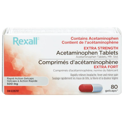 Rexall Extra Strength Acetaminophen Rapid Action Gelcaps