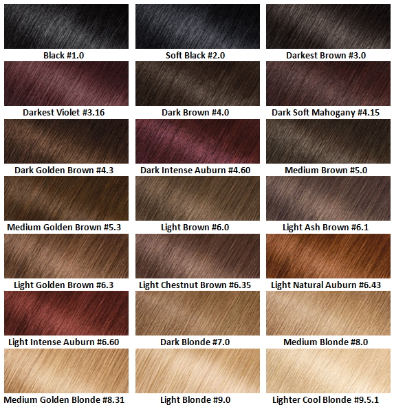 Garnier Fructis Hair Color Chart