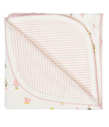 Auggie Robot March & Fringe Pink Reversible Baby Blanket