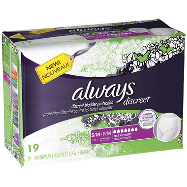 Always Discreet Maximum Absorbency Incontinence Underwear Always Discreet Maximum Absorbency Incontinence Underwear