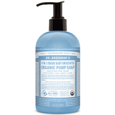 Dr. Bronner's 4-in-1 Sugar Baby Unscented Organic Pump Soap