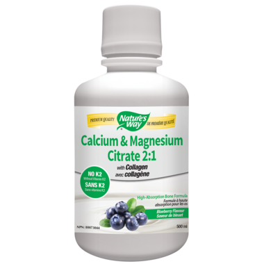 Nature\'s Way Calcium & Magnesium Citrate 2:1 with Collagen Blueberry Nature\'s Way Calcium & Magnesium Citrate 2:1 with Collagen Blueberry