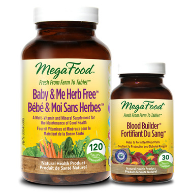 MegaFood Baby & Me Herb Free Multi-Vitamin with Bonus Blood Builder MegaFood Baby & Me Herb Free Multi-Vitamin with Bonus Blood Builder