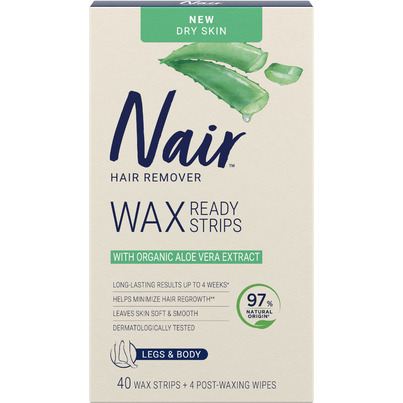 Nair Hair Removal Wax Strips Ready-to-use With Soothing Aloe Vera