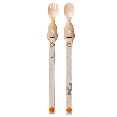 Bibado Handi Cutlery Attachable Baby Cutlery Pack Fawn
