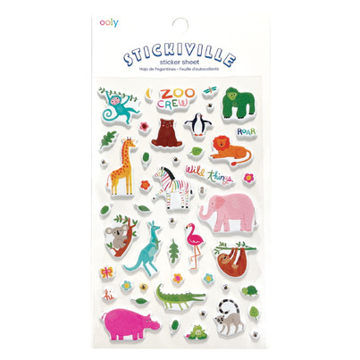 OOLY Stickiville Stickers Standard Zoo Crew