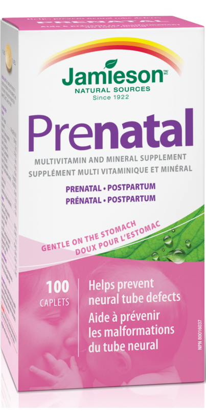 Buy Jamieson Prenatal Natural Source Multivitamin 100 Caplets Online in ...