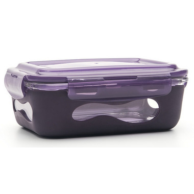 U-Konserve Glass Food Container with Silicone Sleeve in Eggplant U-Konserve Glass Food Container with Silicone Sleeve in Eggplant