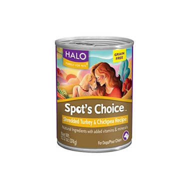 Halo Spot\'s Choice For Dogs Shredded Turkey & Chickpea Recipe Halo Spot\'s Choice For Dogs Shredded Turkey & Chickpea Recipe