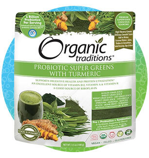 Organic Traditions Super légumes-feuilles de verdure avec curcuma