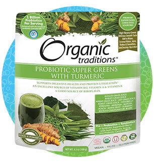 Organic Traditions Probiotic Super Greens with Turmeric