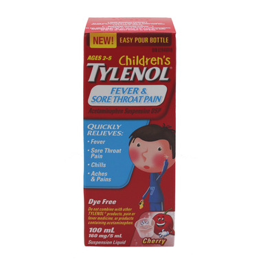 Children\'s Tylenol Fever & Sore Throat Pain Suspension Liquid Children\'s Tylenol Fever & Sore Throat Pain Suspension Liquid