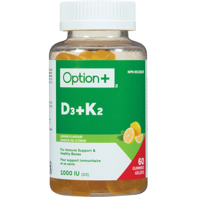 Option+ D3 + K2 Gummies Lemon