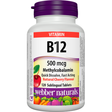 Webber Naturals Vitamin B12, Methylcobalamin, 500 mcg Webber Naturals Vitamin B12, Methylcobalamin, 500 mcg