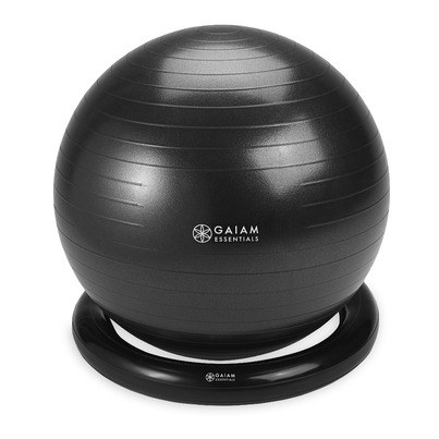 GAIAM 65cm Essentials Balance Ball & Base Kit Black