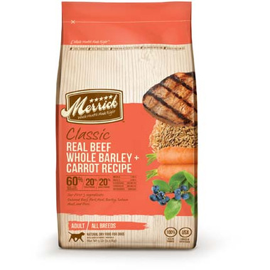 buy merrick classic real beef whole barley carrot recipe for dogs at well ca free shipping buy merrick classic real beef whole barley carrot recipe for dogs at well ca free shipping