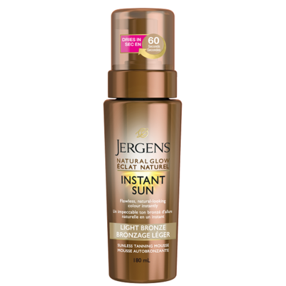 Jergens Natural Glow Instant Sun Sunless Tanning Mousse Light Bronze