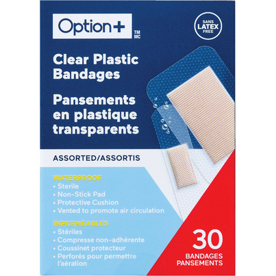 Option+ Clear Plastic Bandages Assorted