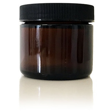 Cocoon Apothecary 60mL Glass Amber Jar with Black Ribbed Cap SET OF 6 Cocoon Apothecary 60mL Glass Amber Jar with Black Ribbed Cap SET OF 6