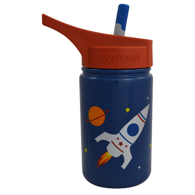 Eco Vessel Scout Kids Stainless Steel Water Bottle With Flip Straw 