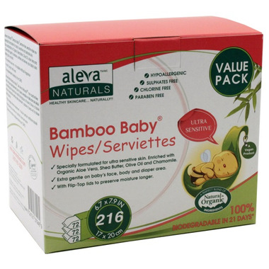 Aleva Naturals Bamboo Baby Wipes Ultra Sensitive Value Pack