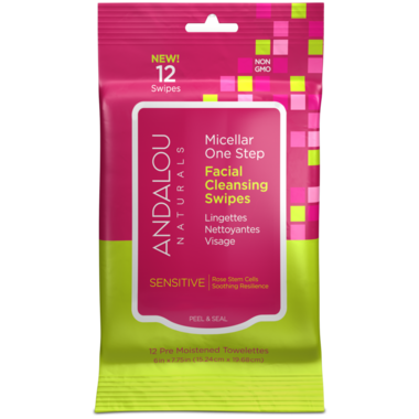 Andalou Naturals Sensitive Micellar One Step Facial Cleansing Swipes Andalou Naturals Sensitive Micellar One Step Facial Cleansing Swipes