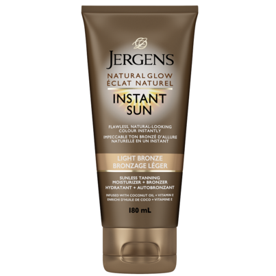 Jergens Natural Glow Instant Sun Sunless Tanning Moisturizer Light Bronze