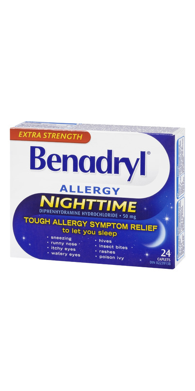 Buy Benadryl Nighttime Allergy Caplets 24 Caplets Online in Canada ...