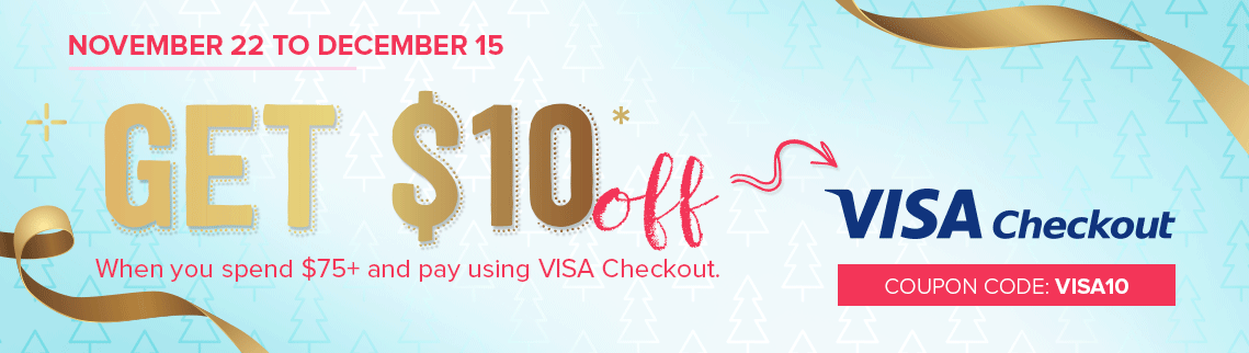 Get $10 Off your purchase of $75 or more when you use Visa Checkout at Well.ca