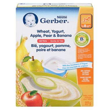 Buy Gerber Baby Cereal - Wheat, Yogurt, Apple, Pear & Banana (Add Water