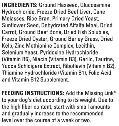 the missing link dog supplement reviews