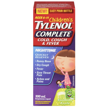Children\'s Tylenol Complete Cold, Cough & Fever Nighttime Suspension Liquid Children\'s Tylenol Complete Cold, Cough & Fever Nighttime Suspension Liquid