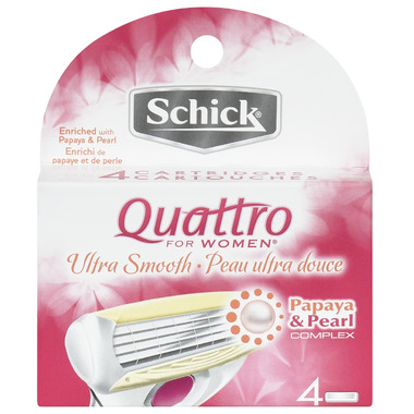 Schick Quattro Ultra Smooth for Women Blades with Papaya & Pearl Complex Schick Quattro Ultra Smooth for Women Blades with Papaya & Pearl Complex