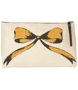 Danica Studio Large Linen Cosmetic Bag with Prim & Proper Print 